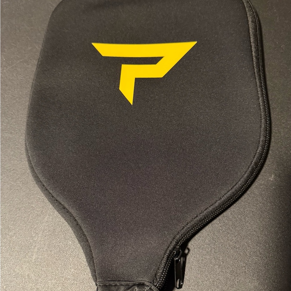 New-Paddletek Black Pickleball Paddle Cover with Yellow Logo
